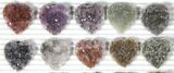 Lot: Druzy Amethyst/Quartz Heart Clusters ( Pieces) #127590-1